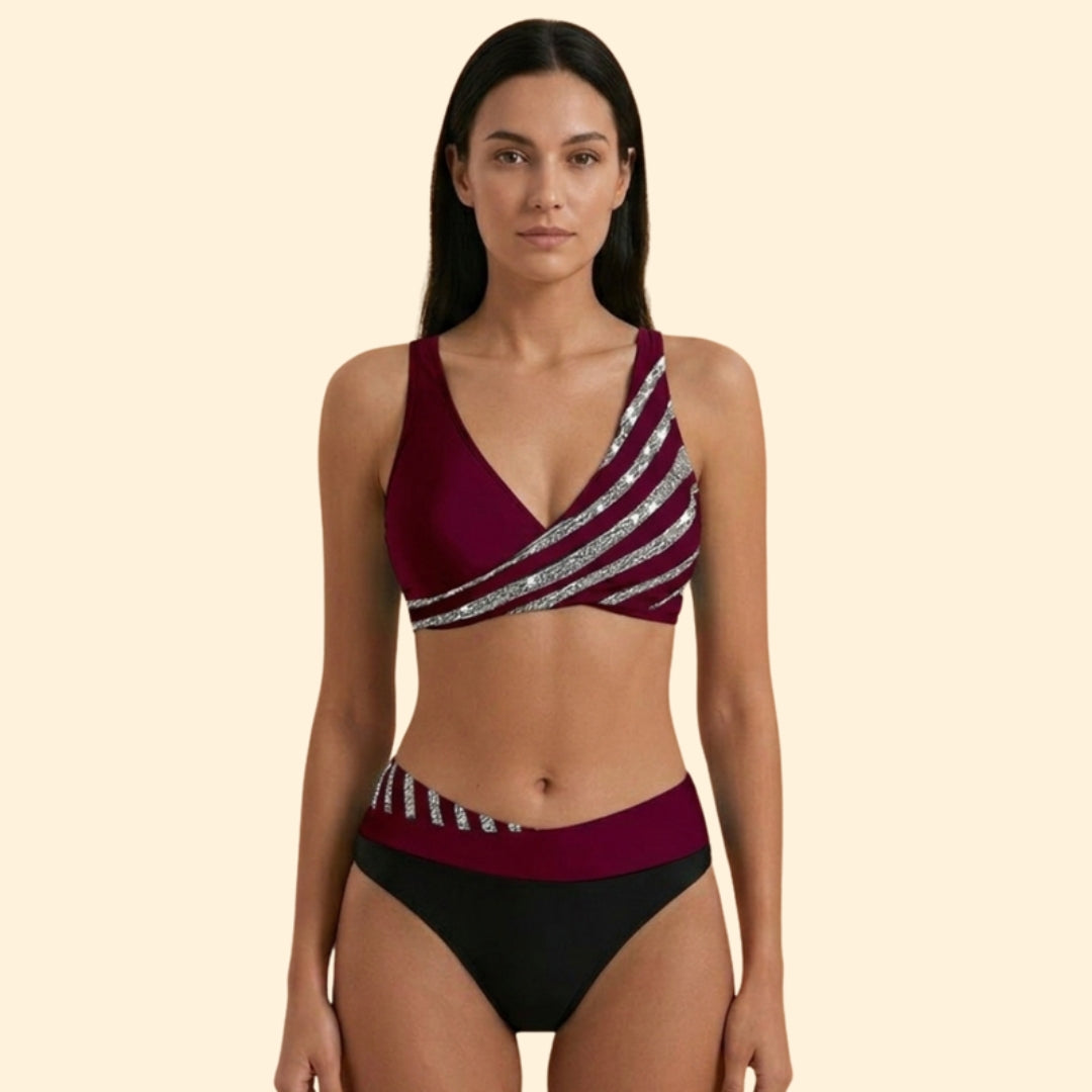 Women’s Glitter Bikini Set with Shimmering Effect