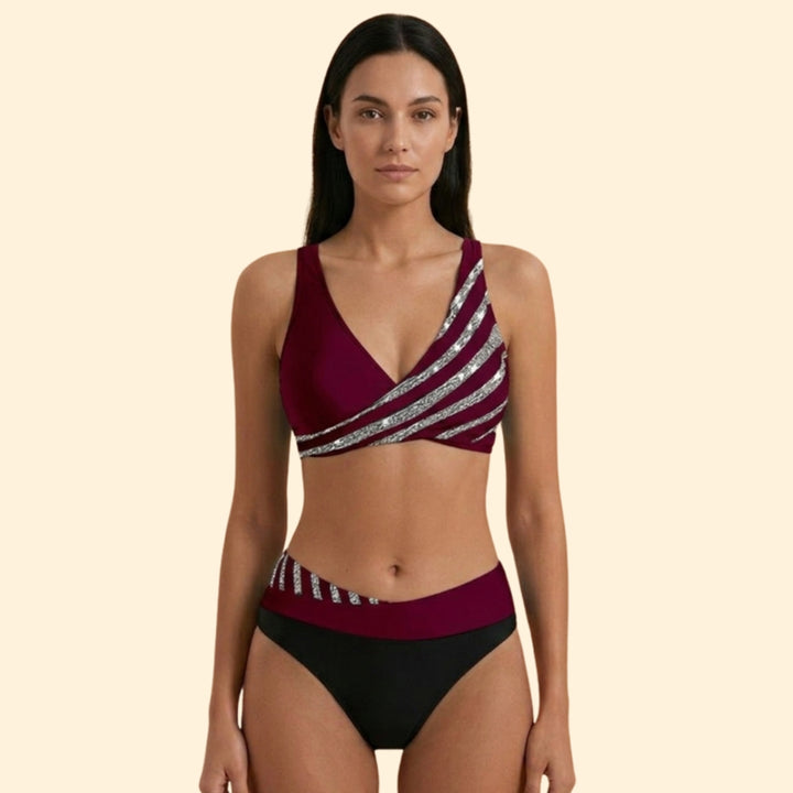 Women’s Glitter Bikini Set with Shimmering Effect
