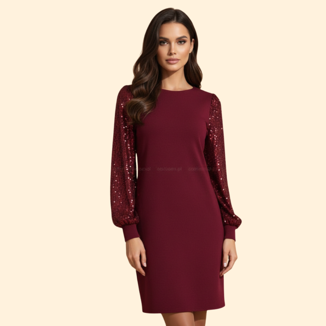 Women's Glitter Sleeve Mini Dress