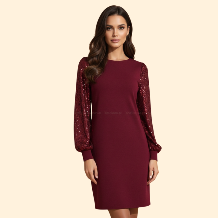 Women's Glitter Sleeve Mini Dress