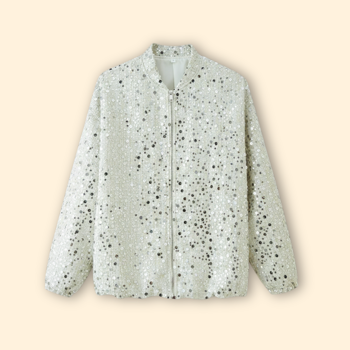 Women’s Glitter Bomber Jacket with Full Sequin Finish