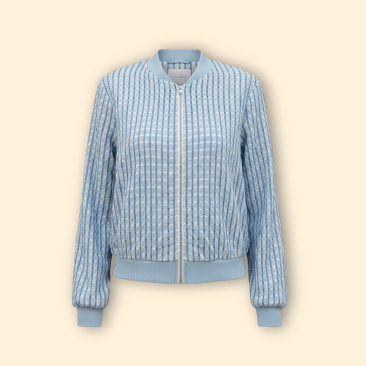 Women’s Textured Bomber Jacket with Ribbed Trim