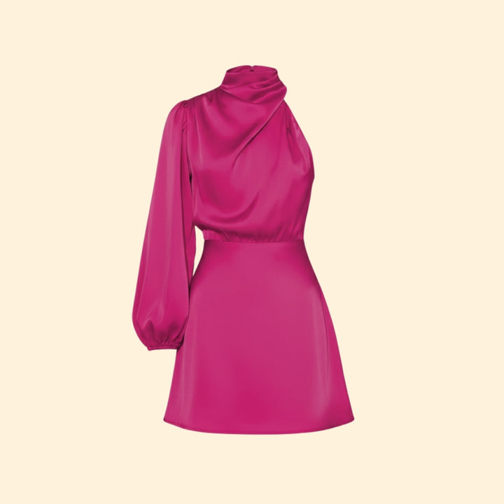Women’s Halter Dress with One-Shoulder Design