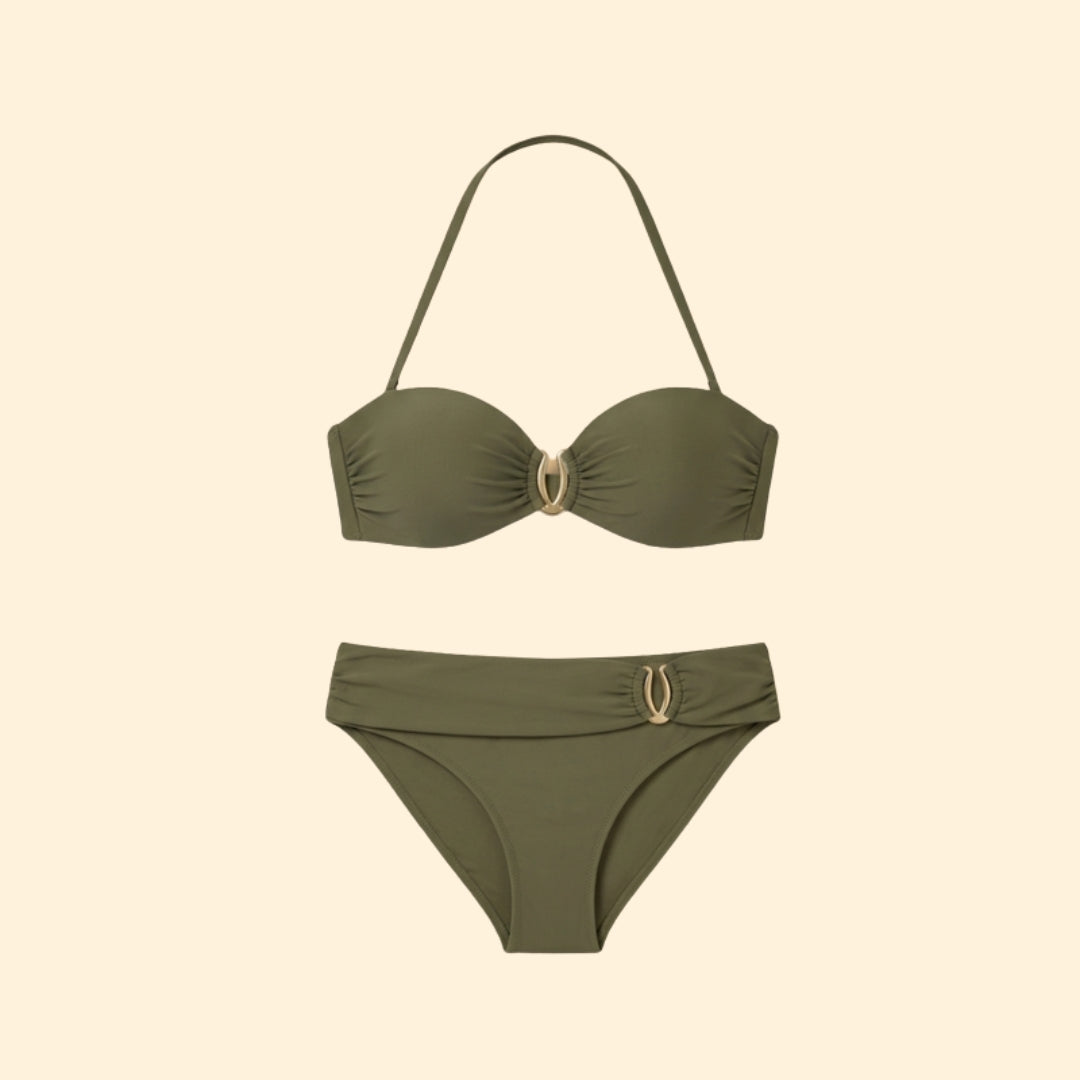 Women’s Halterneck Bikini with High-Waisted Bottoms