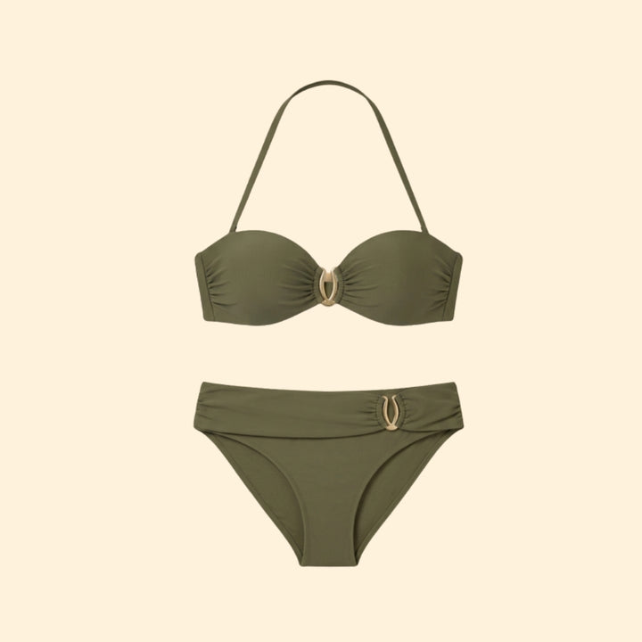 Women’s Halterneck Bikini with High-Waisted Bottoms