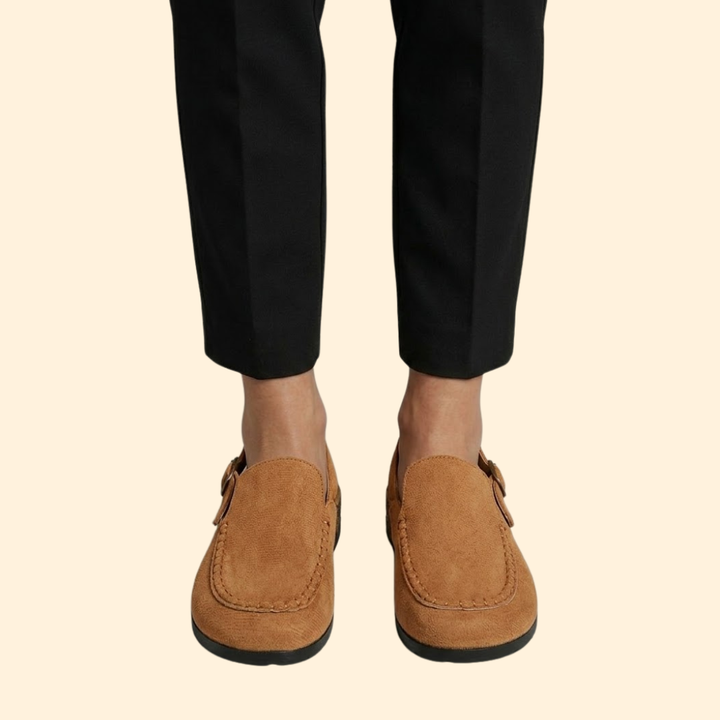 Women’s Hand-Stitched Loafers with Buckle