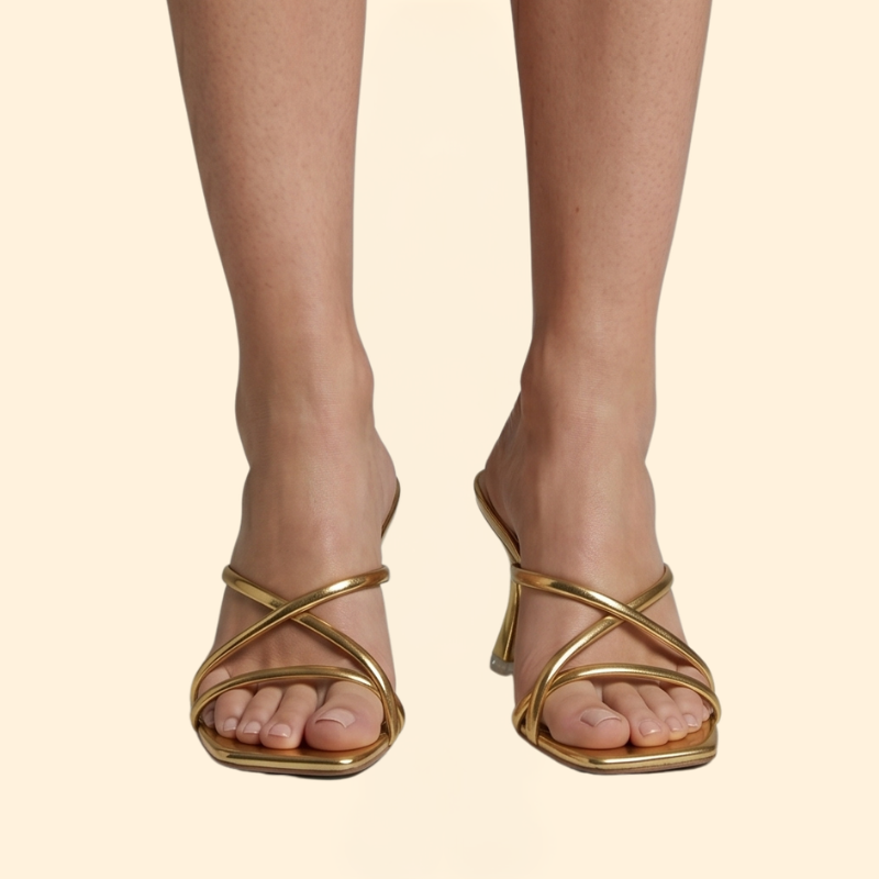 Women’s Heeled Sandals with Crisscross Straps
