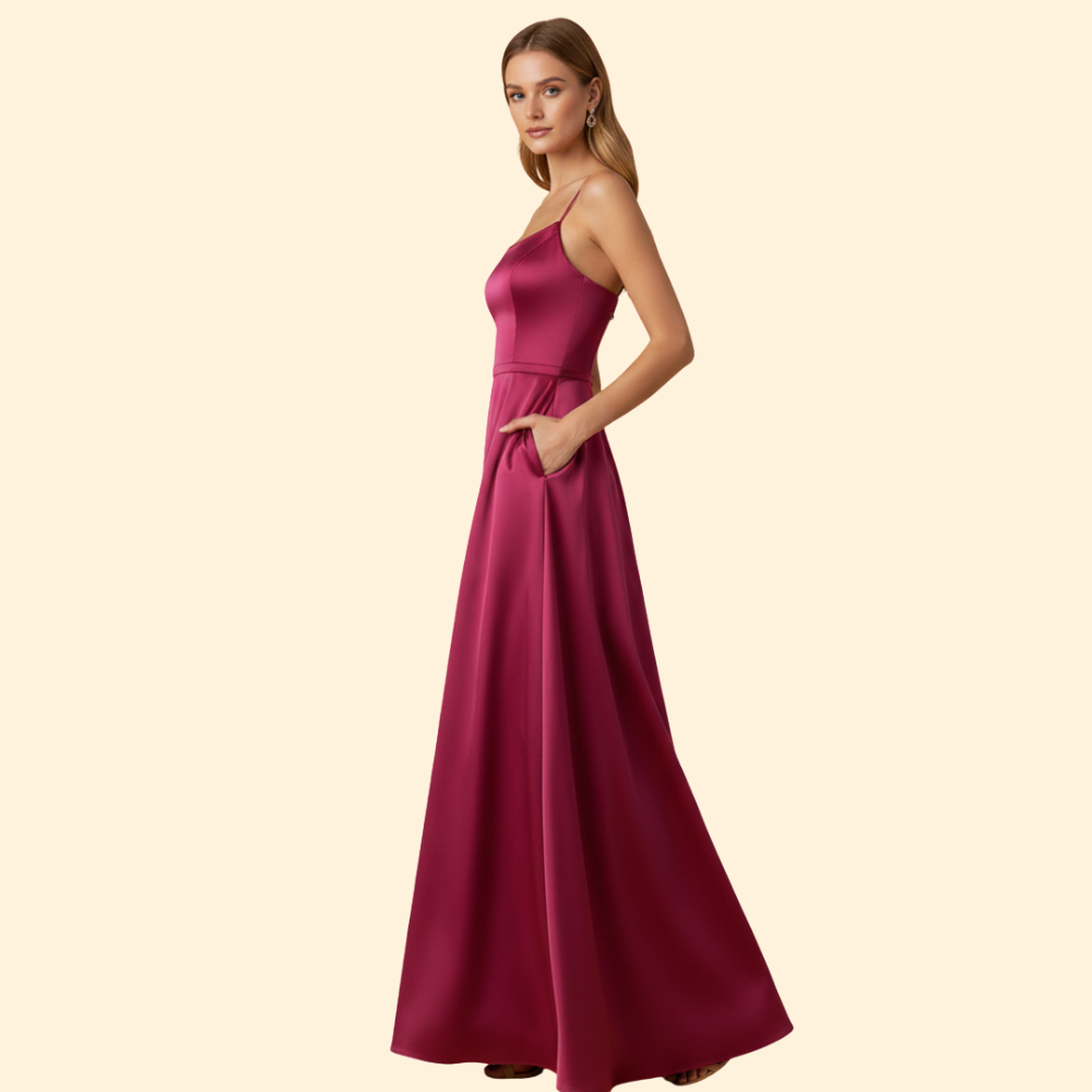 Women's Evening Gown High Slit Formal Wedding Guest Dress