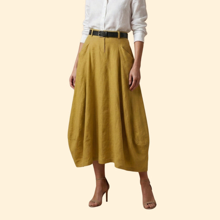 Women’s High-Waist Skirt with Belt