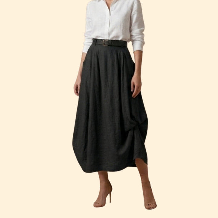 Women’s High-Waist Skirt with Belt