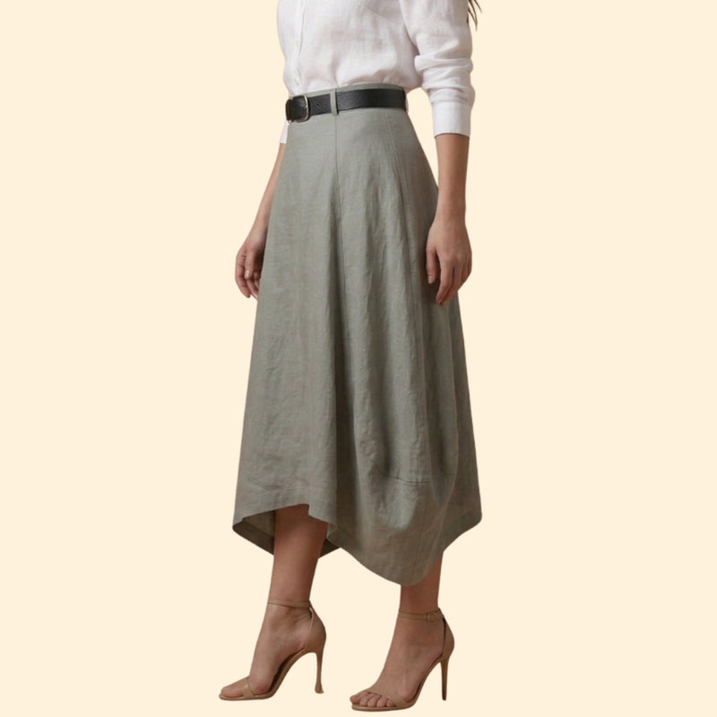 Women’s High-Waist Skirt with Belt