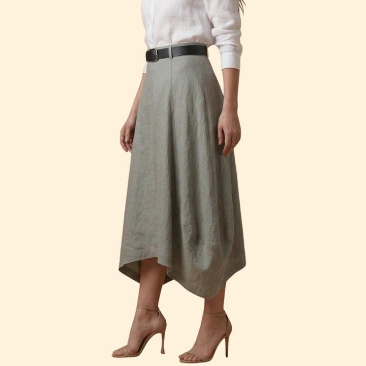 Women’s High-Waist Skirt with Belt