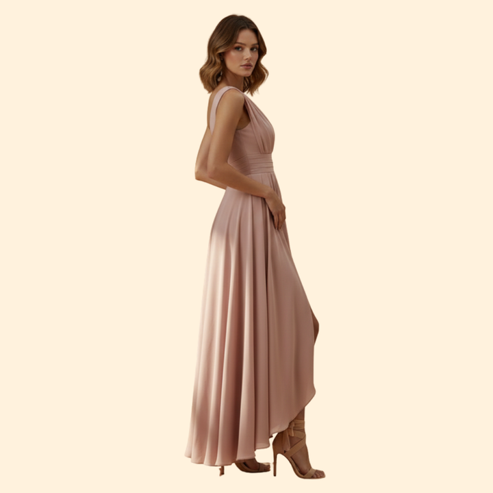 Women's High-Waisted Dress with Side Slit