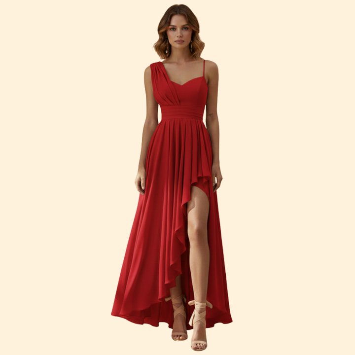 Women's High-Waisted Dress with Side Slit