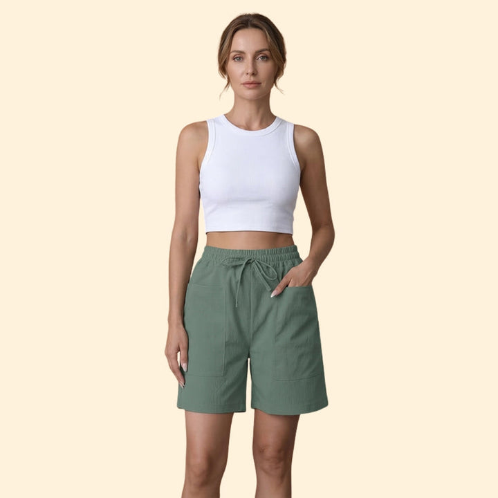 Women's High-Waisted Shorts with Side Pockets