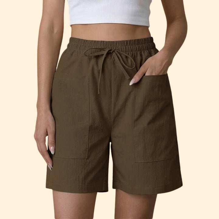 Women's High-Waisted Shorts with Side Pockets