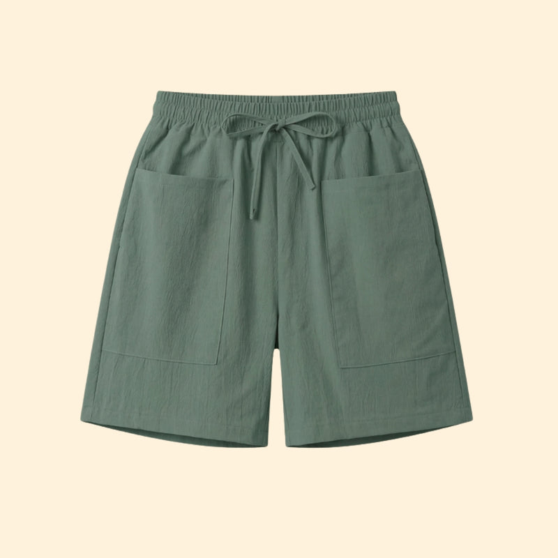 Women's High-Waisted Shorts with Side Pockets