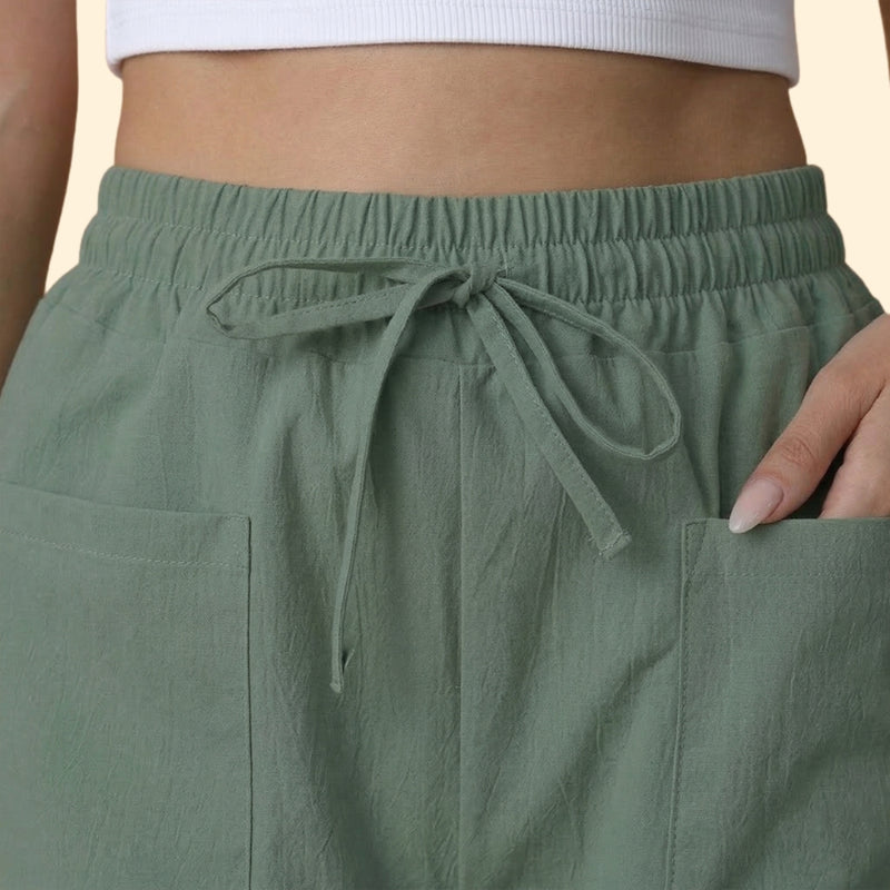 Women's High-Waisted Shorts with Side Pockets