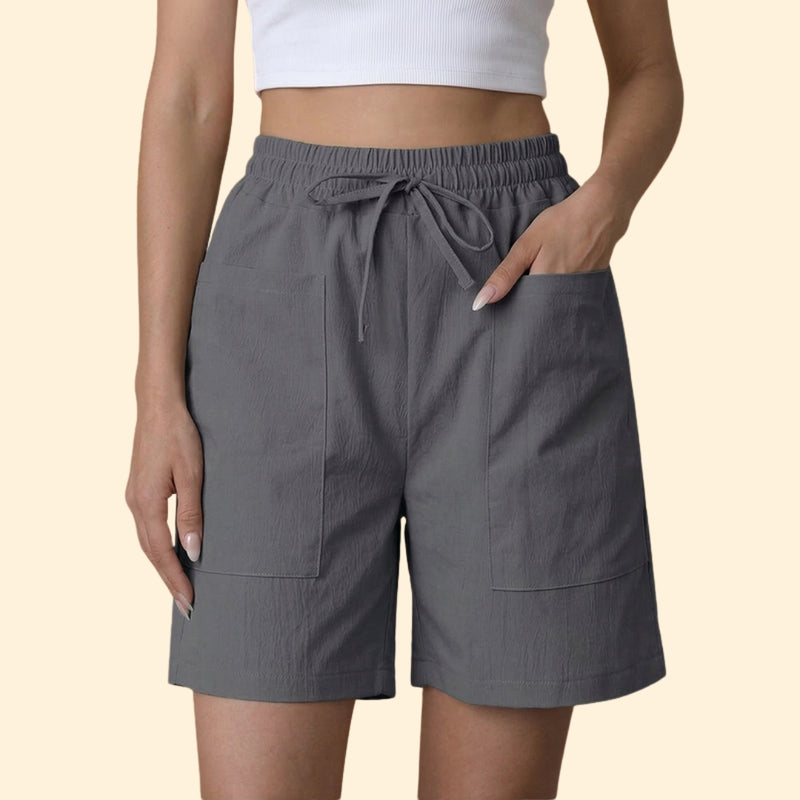 Women's High-Waisted Shorts with Side Pockets
