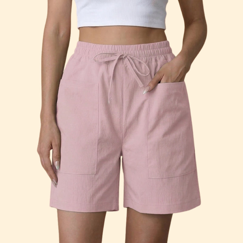 Women's High-Waisted Shorts with Side Pockets