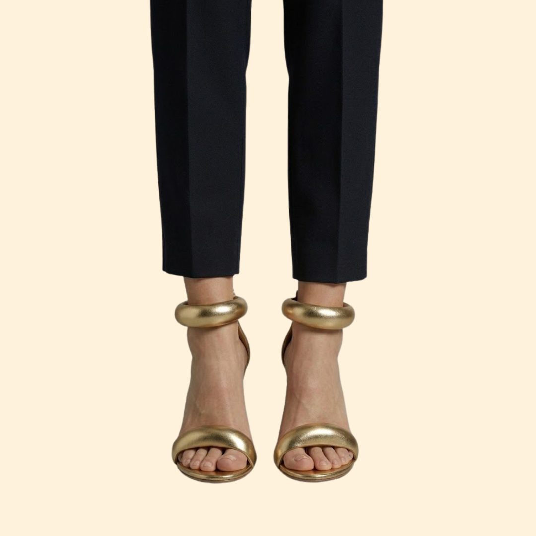 Women’s High Heels with Metallic Finished Straps