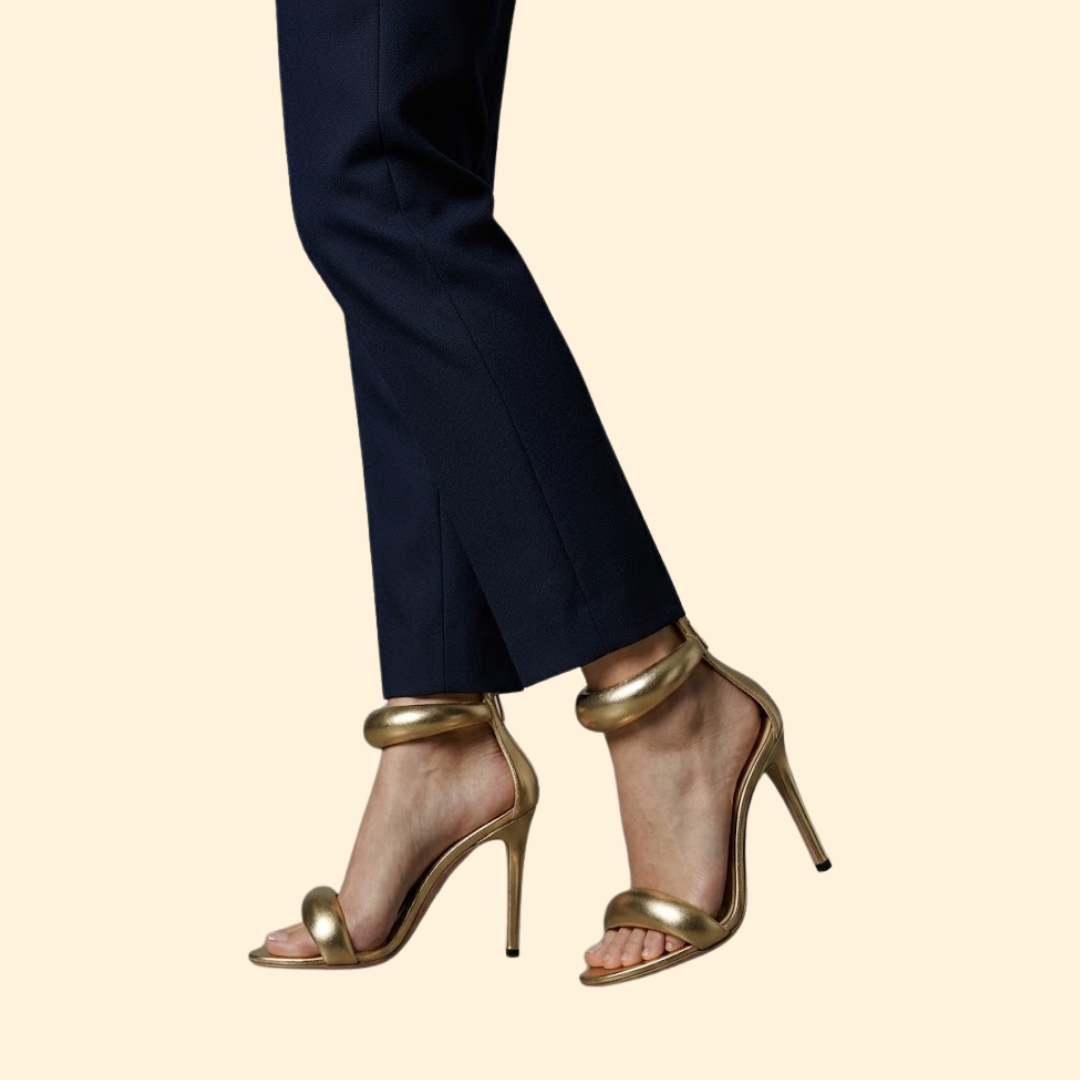 Women’s High Heels with Metallic Finished Straps