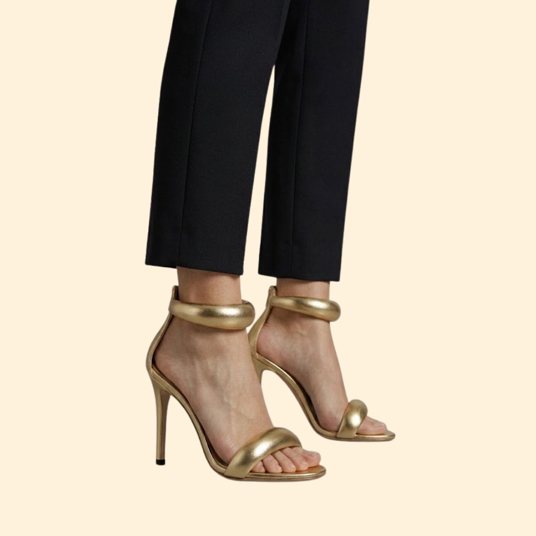 Women’s High Heels with Metallic Finished Straps