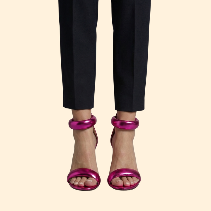 Women’s High Heels with Metallic Finished Straps
