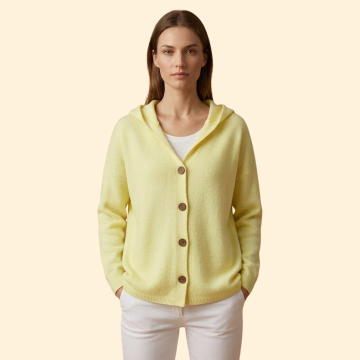 Women's Hooded Cardigan with Button Down Front