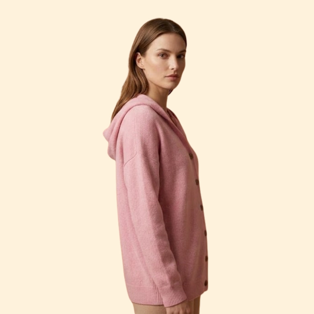 Women's Hooded Cardigan with Button Down Front