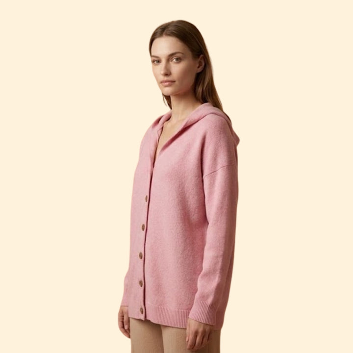 Women's Hooded Cardigan with Button Down Front