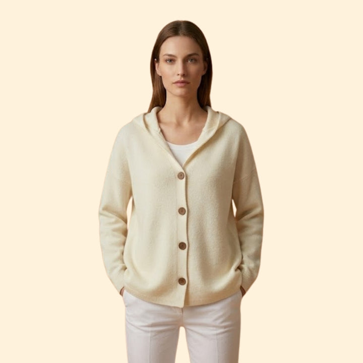 Women's Hooded Cardigan with Button Down Front