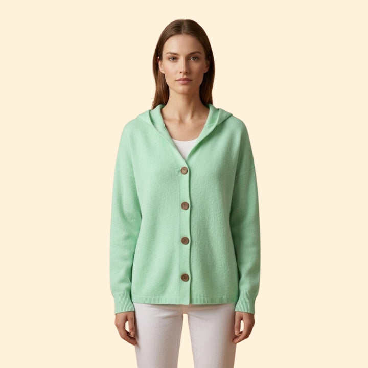 Women's Hooded Cardigan with Button Down Front