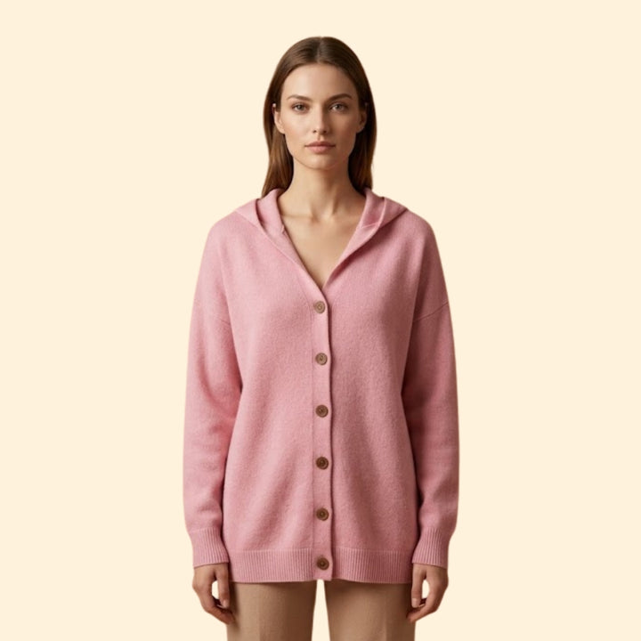 Women's Hooded Cardigan with Button Down Front