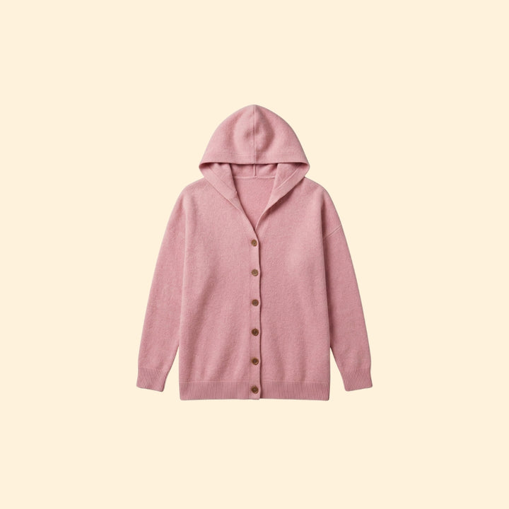 Women's Hooded Cardigan with Button Down Front