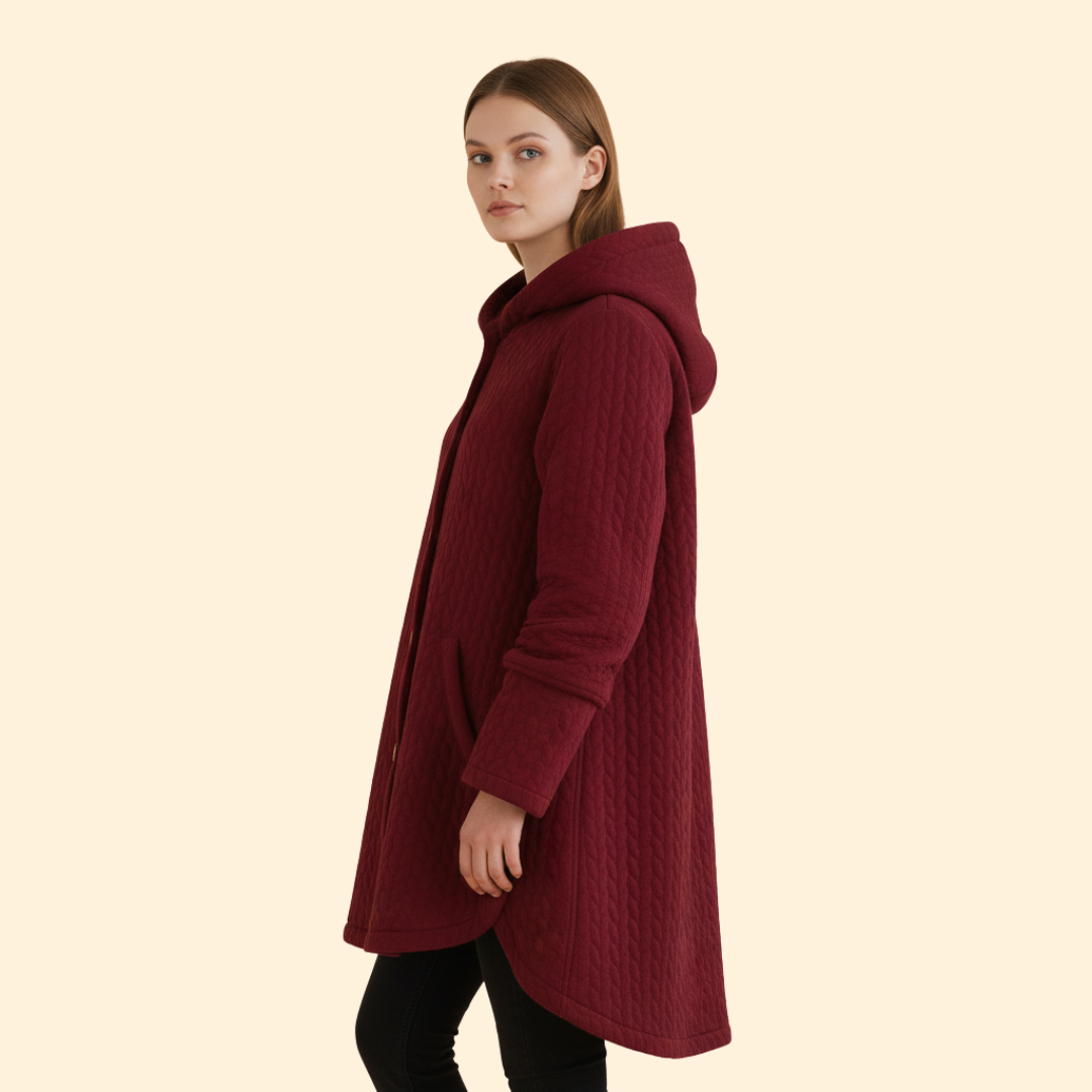 Women’s Button Front Coat with Hood