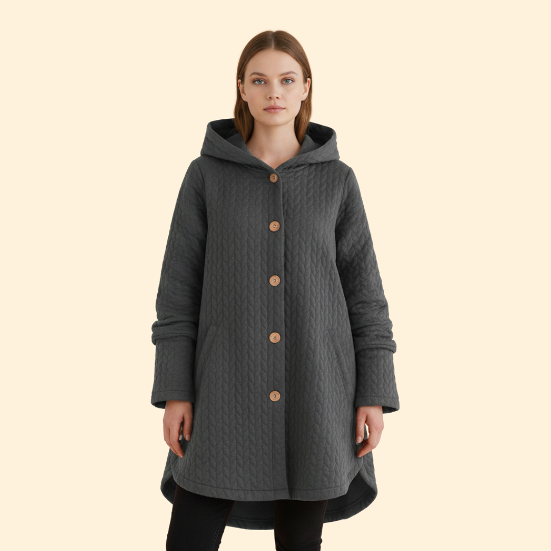 Women’s Button Front Coat with Hood