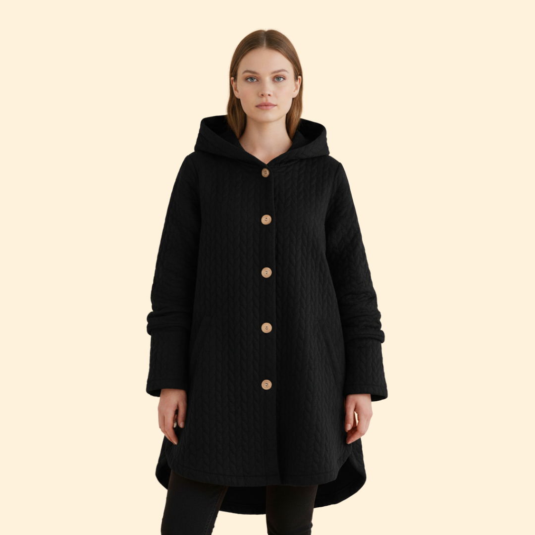 Women’s Button Front Coat with Hood