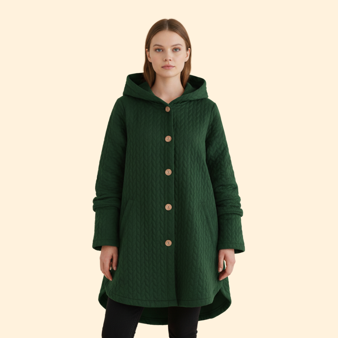 Women’s Button Front Coat with Hood