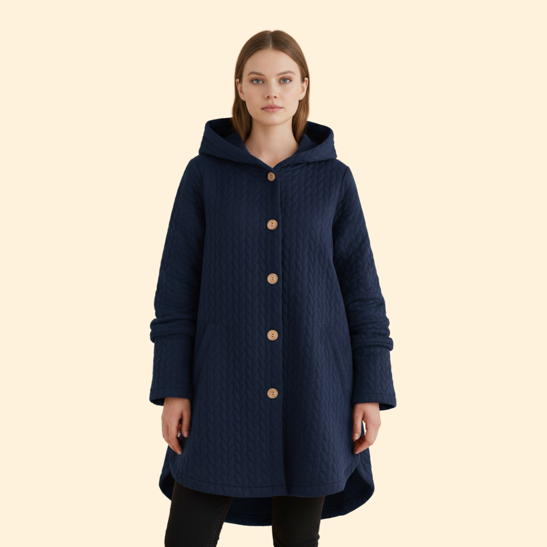 Women’s Button Front Coat with Hood