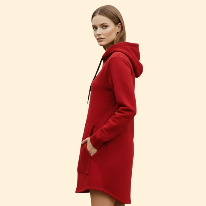 Women's Hooded Dress with Kangaroo Pocket