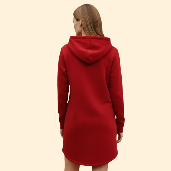 Women's Hooded Dress with Kangaroo Pocket