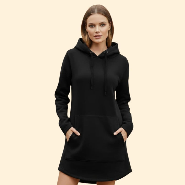 Women's Hooded Dress with Kangaroo Pocket