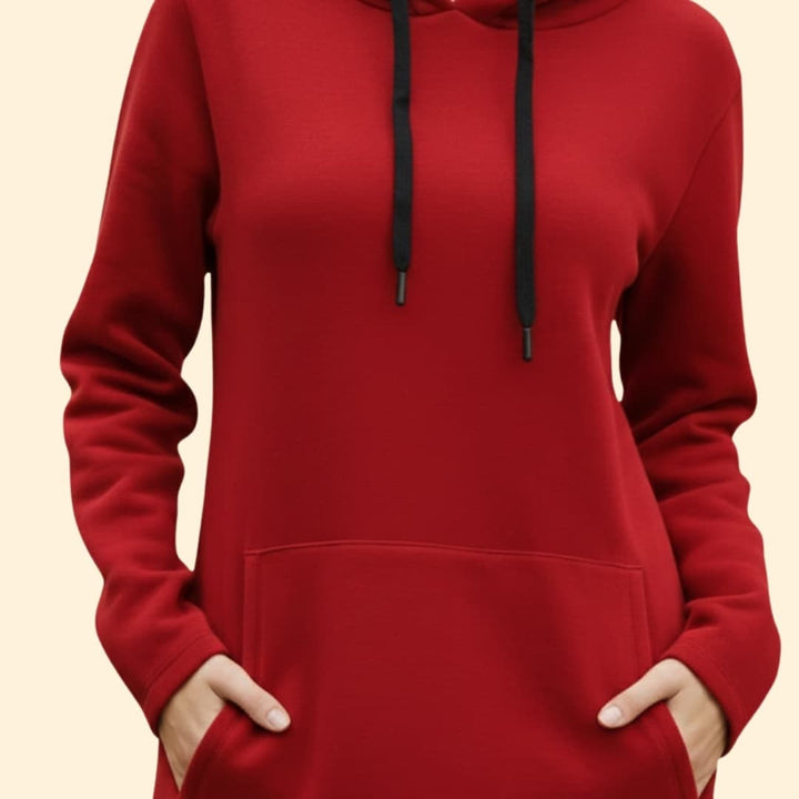 Women's Hooded Dress with Kangaroo Pocket