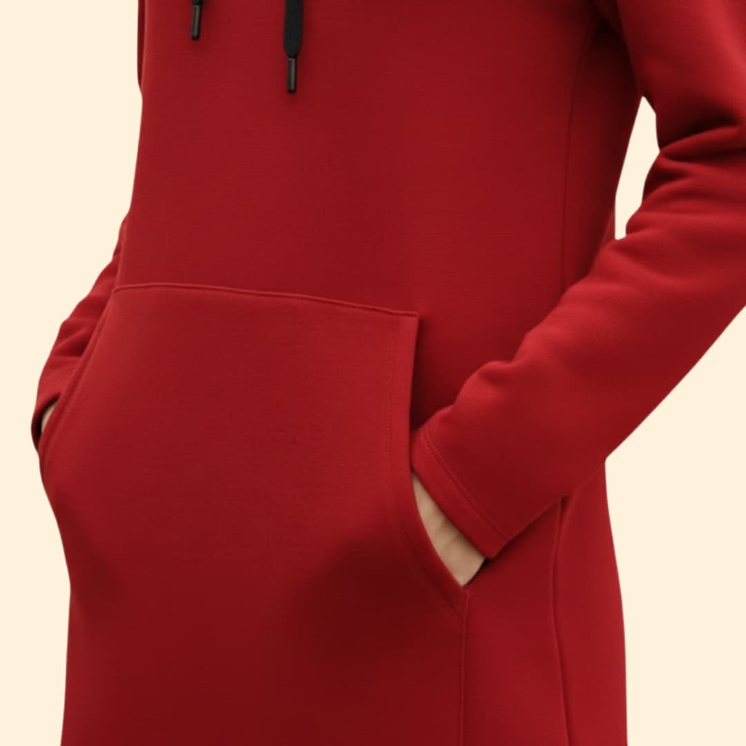 Women's Hooded Dress with Kangaroo Pocket