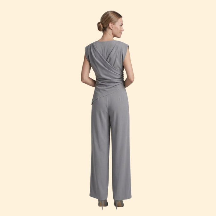 Women’s Jumpsuit Set with Draped Top
