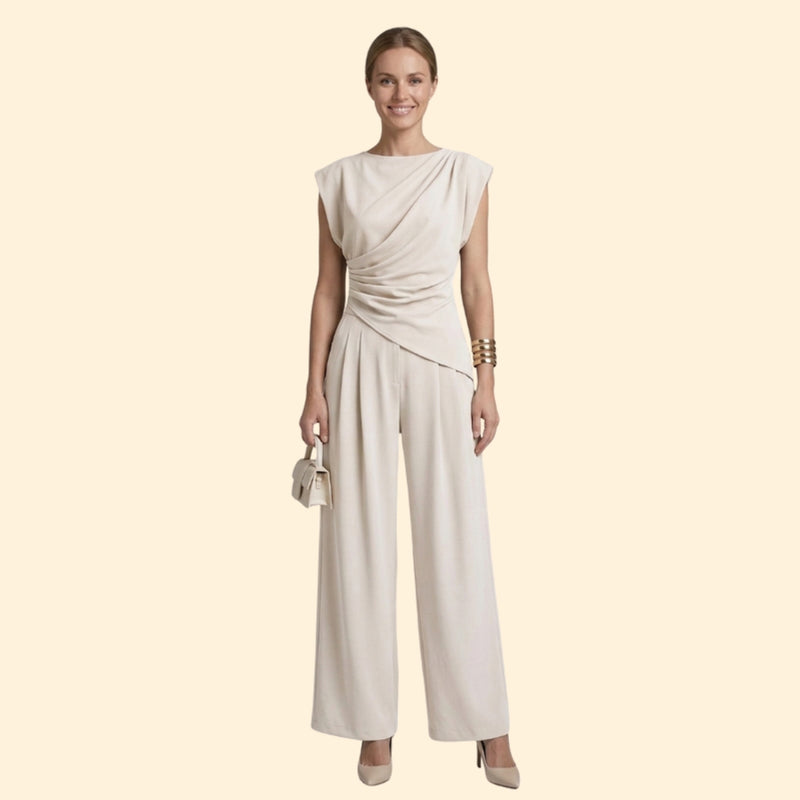 Women’s Jumpsuit Set with Draped Top
