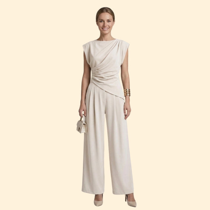Women’s Jumpsuit Set with Draped Top