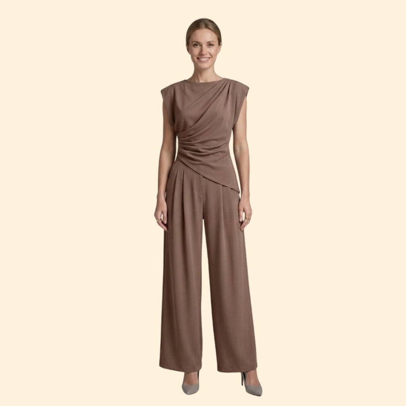 Women’s Jumpsuit Set with Draped Top
