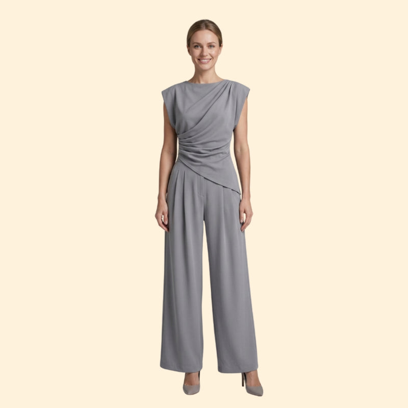 Women’s Jumpsuit Set with Draped Top